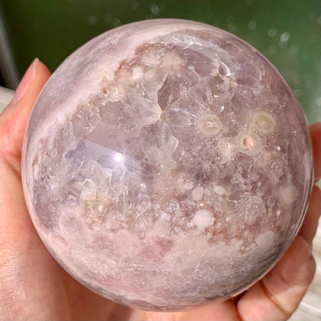 ピンクアメジストフラワーアゲート　大玉　スフィア　8cm ブラジル産