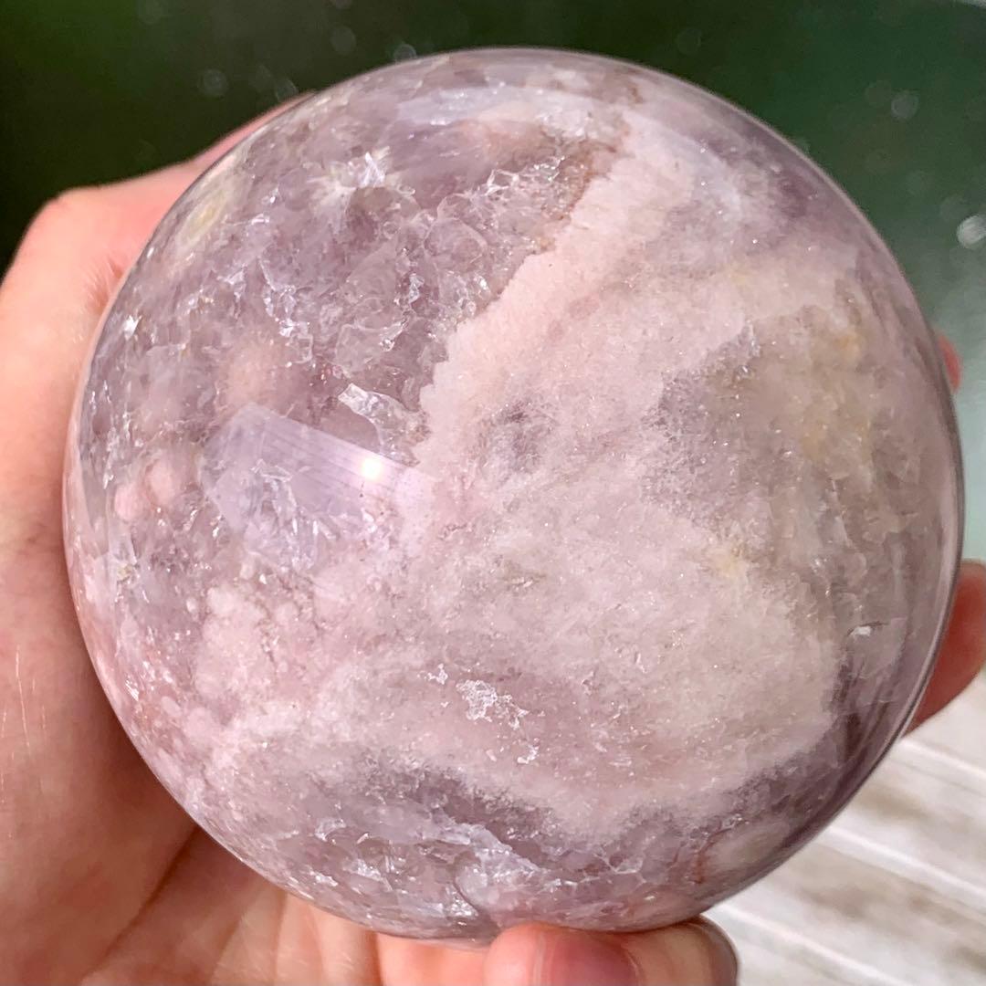 ピンクアメジストフラワーアゲート　大玉　スフィア　8cm ブラジル産