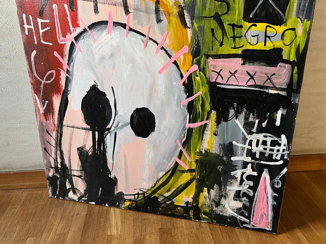 貴重 ジャン=ミシェル・バスキア 大型肉筆油彩画 - メルカリ