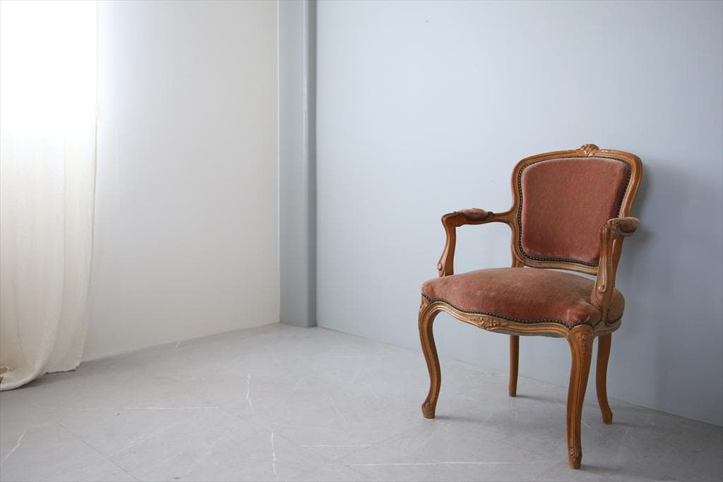 フランスアンティーク猫脚サロンチェア/肘掛けイス/アームソファ(89-132-2