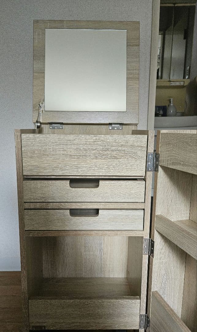 木目調ドレッサー・鏡台　移動可能