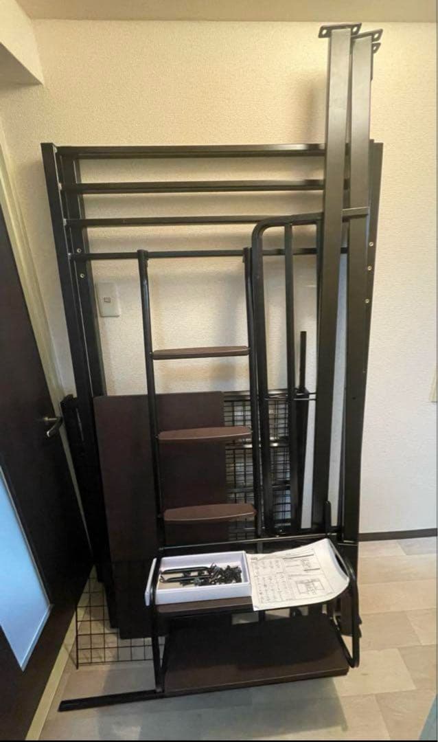 【引き取り限定】ニトリ ロフトベッド 机&ハンガー付き 説明書あり