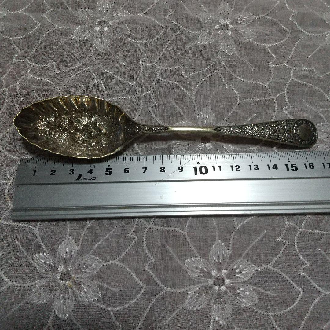 装飾的な金属製スプーン◆ジャム、フルーツ、シュガー アンティーク