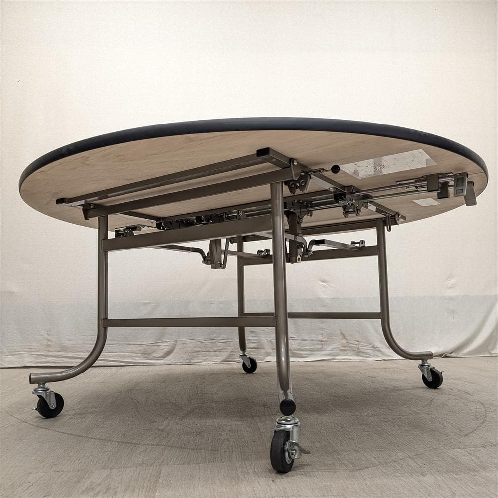 美品　直径150　フライトテーブル　折り畳み　円テーブル　会議　レセプション　C