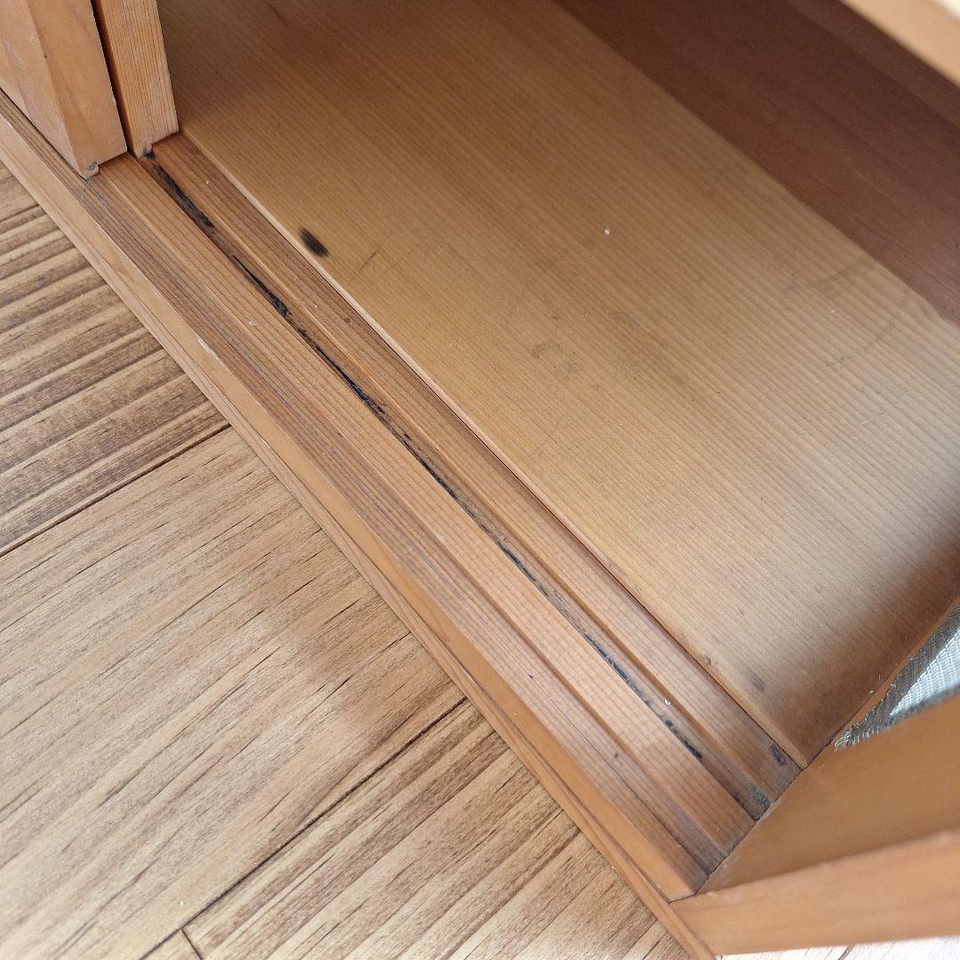 蝿張棚　　レトロ木製食品棚　アンティーク棚　フードストッカー