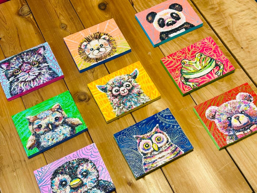 ぬいぐるみシリーズ〜 かわいいアルパカの油絵 - メルカリ