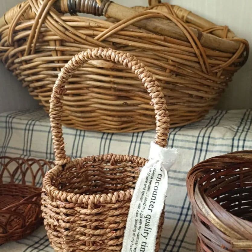 カゴ 籠4点+水差し 計5点 まとめ売り シャビーシック フレンチ ピッチャー