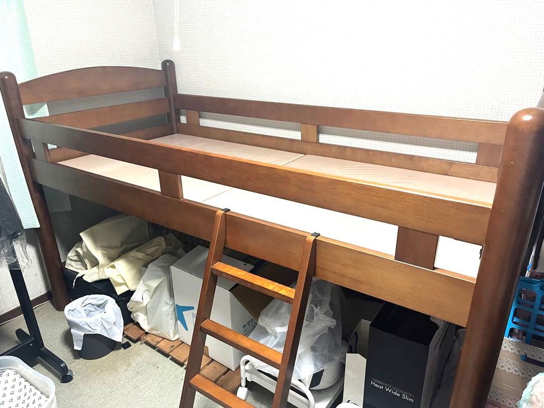 ロフトベット ベット 木製 シングルベット ローベット ブラウン システムベット