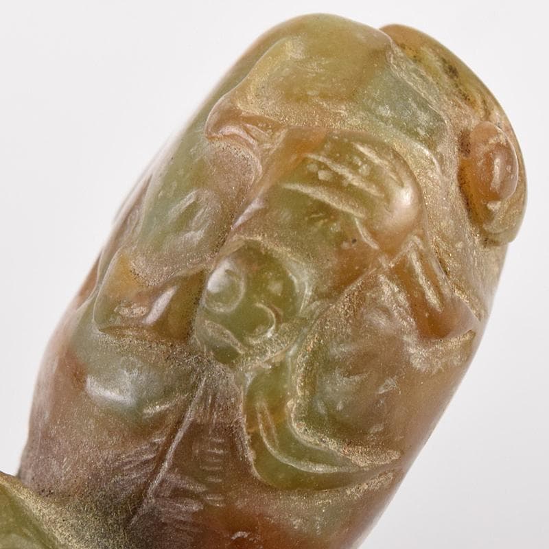 中国　玉石彫刻　神獣　根付　紙鎮　置物　4点まとめて　D　R8460