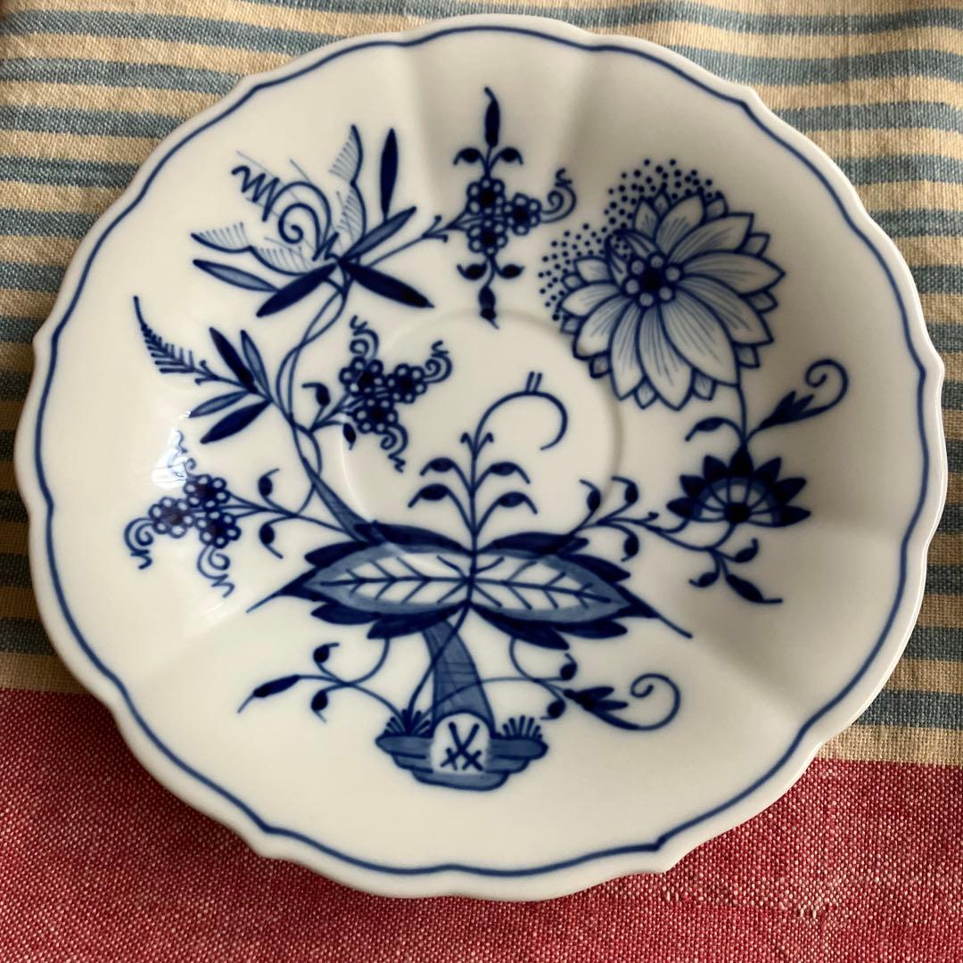 マイセンブルーオニオン　ペアティーカップ&ソーサー