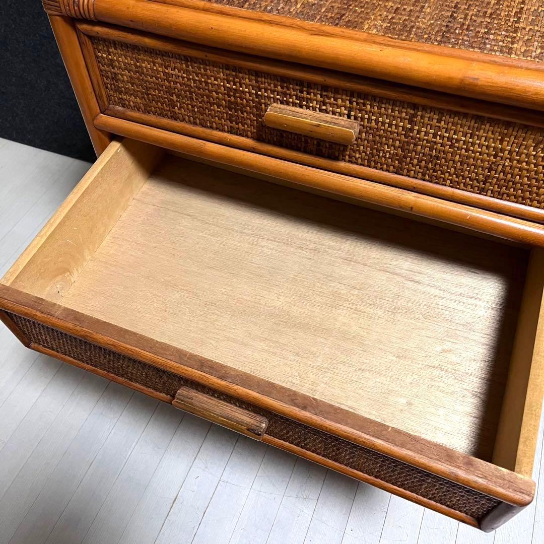 ラタン 籐 ラタンラック チェスト 収納ラック 引き出し 4段 衣類収納