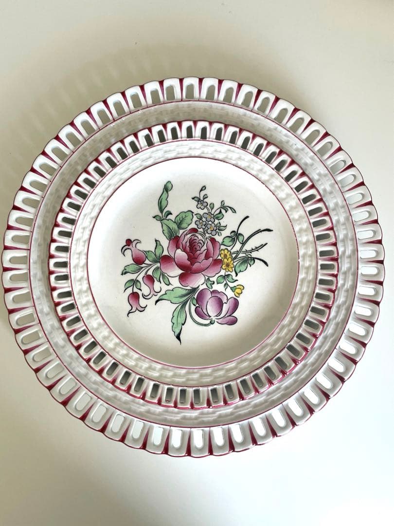 希少　Luneville パニエ　デザート皿　薔薇とチューリップ皿おまとめ