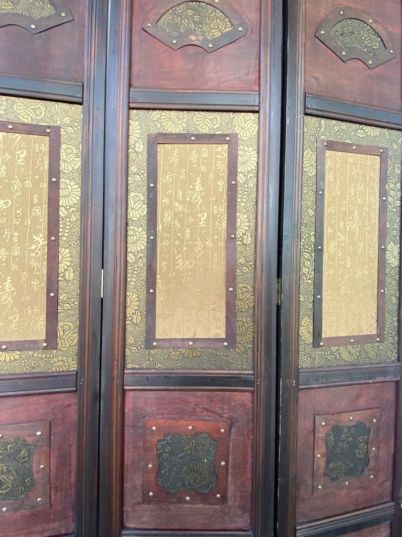 唐物 中国风の骨董品木屏風　年代不詳骨董品　入手困難 割引相談可3