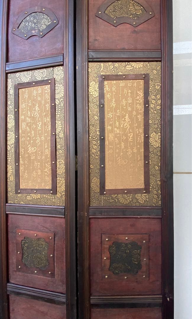 唐物 中国风の骨董品木屏風　年代不詳骨董品　入手困難 割引相談可3