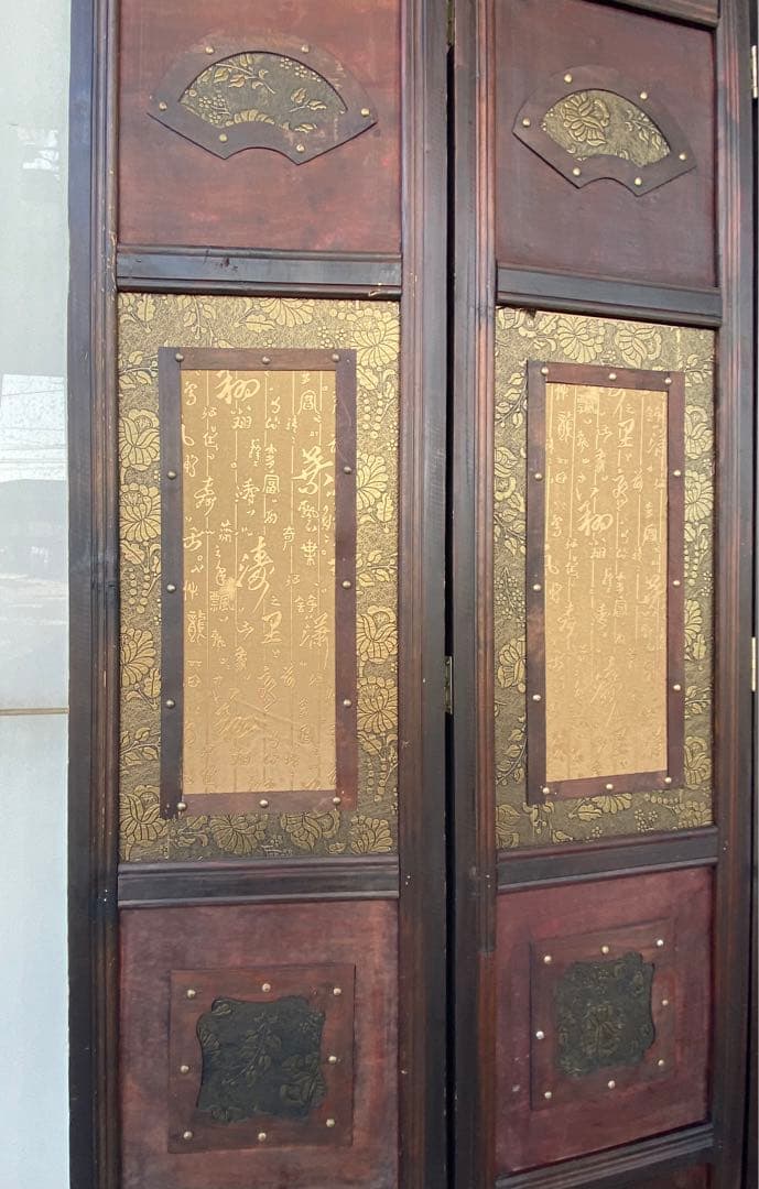 唐物 中国风の骨董品木屏風　年代不詳骨董品　入手困難 割引相談可3