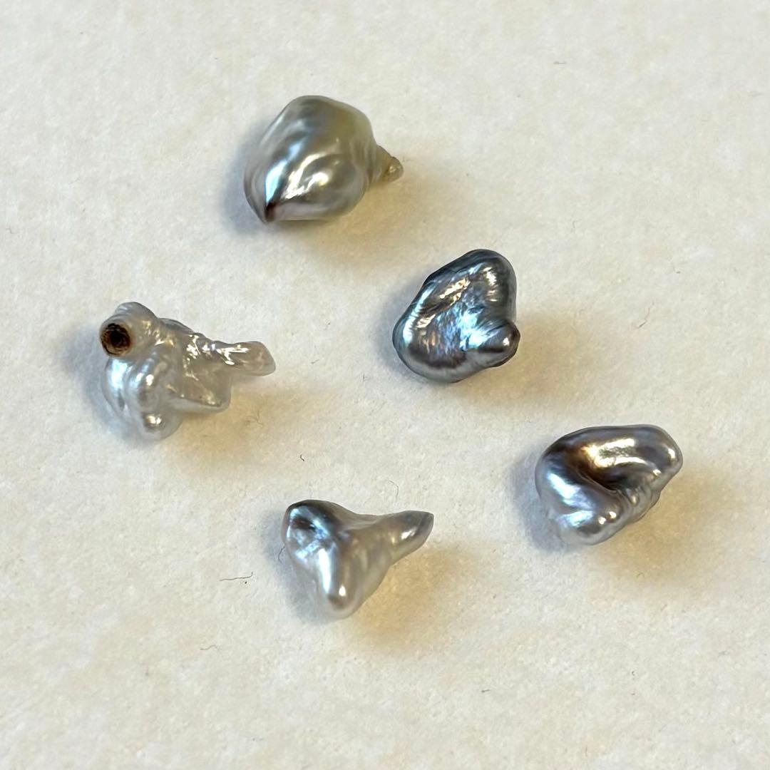 パール　ルース　南洋真珠　黒蝶ケシ　８mm 〜９mm 変形