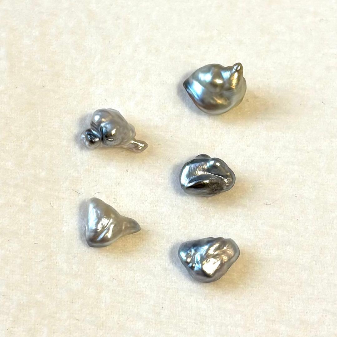 パール　ルース　南洋真珠　黒蝶ケシ　８mm 〜９mm 変形