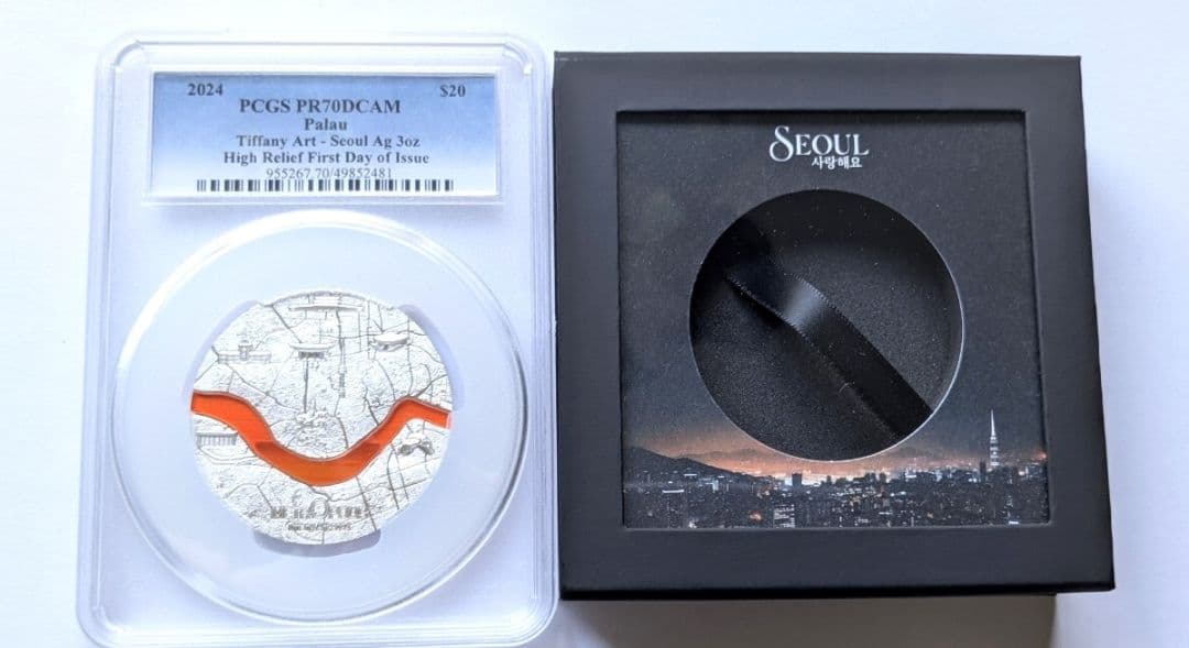 【最高鑑定】2024 パラオ ソウル ティファニーアート 3オンス銀貨 純銀