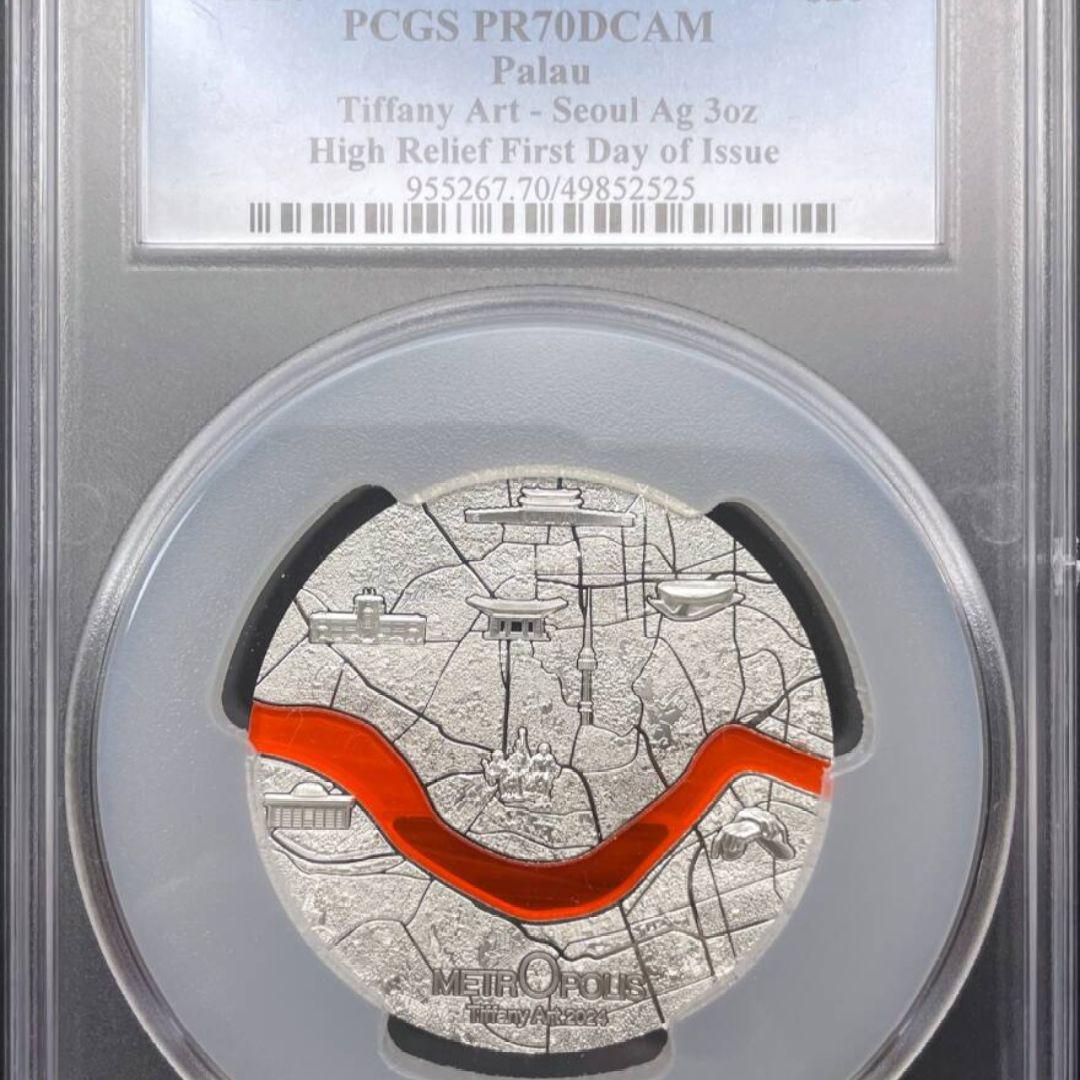 【最高鑑定】2024 パラオ ソウル ティファニーアート 3オンス銀貨 純銀