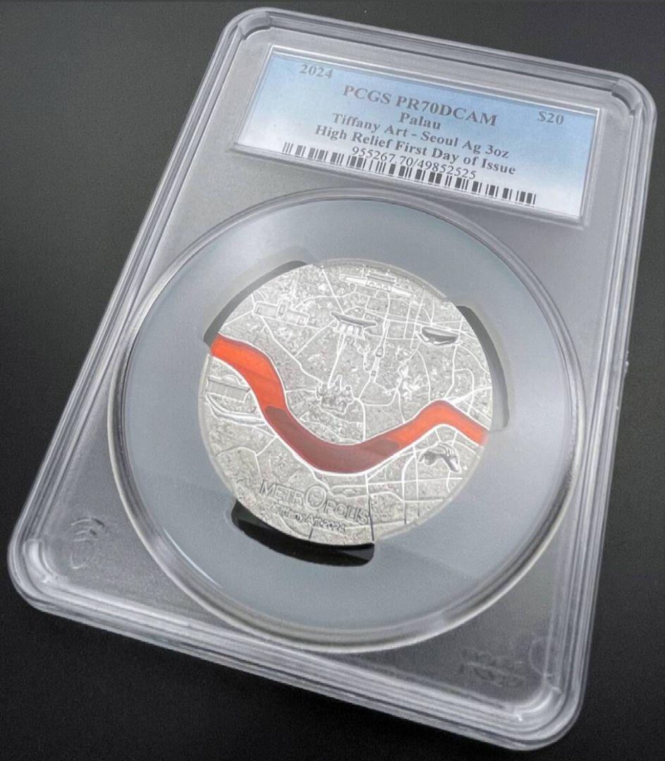【最高鑑定】2024 パラオ ソウル ティファニーアート 3オンス銀貨 純銀