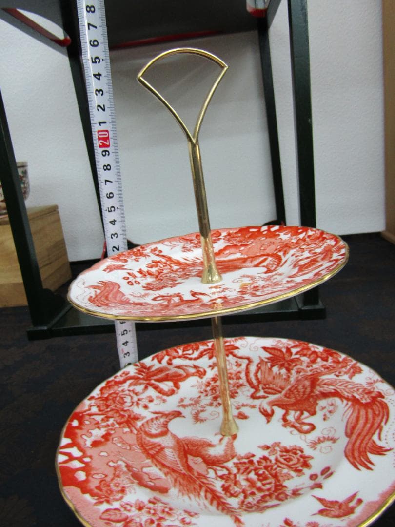 激レア　ロイヤルクラウンダービー　エイビスレッド 2段ケーキスタンド