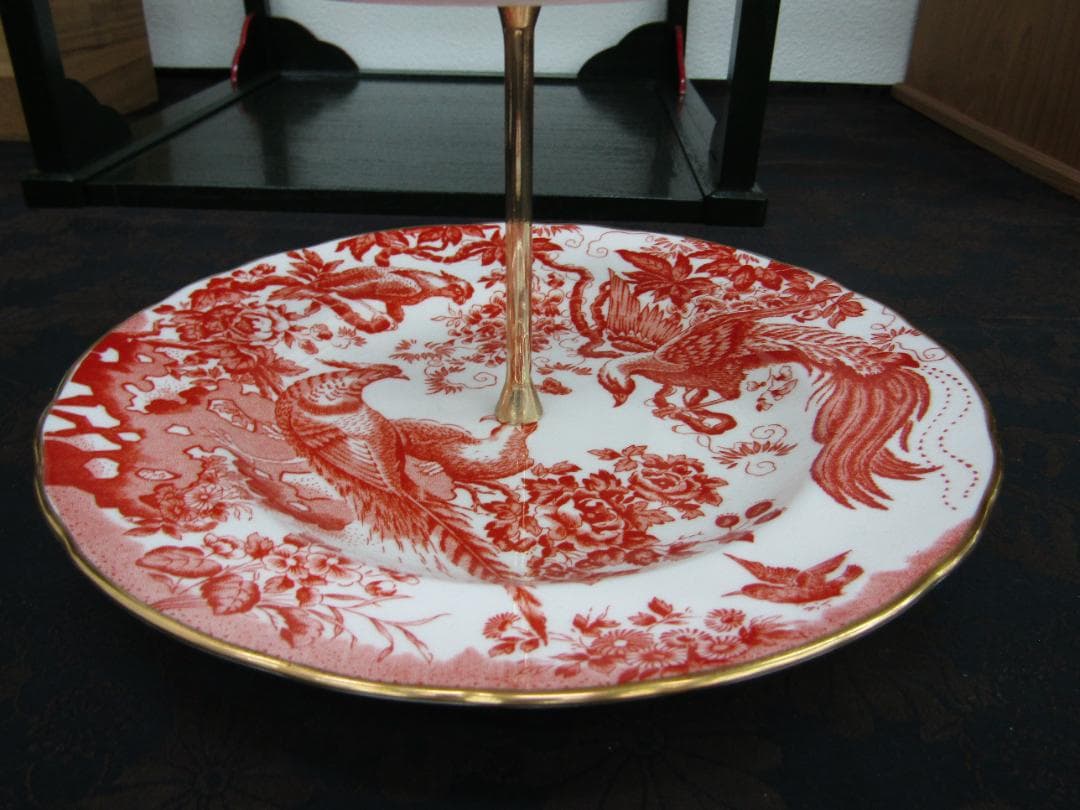 激レア　ロイヤルクラウンダービー　エイビスレッド 2段ケーキスタンド