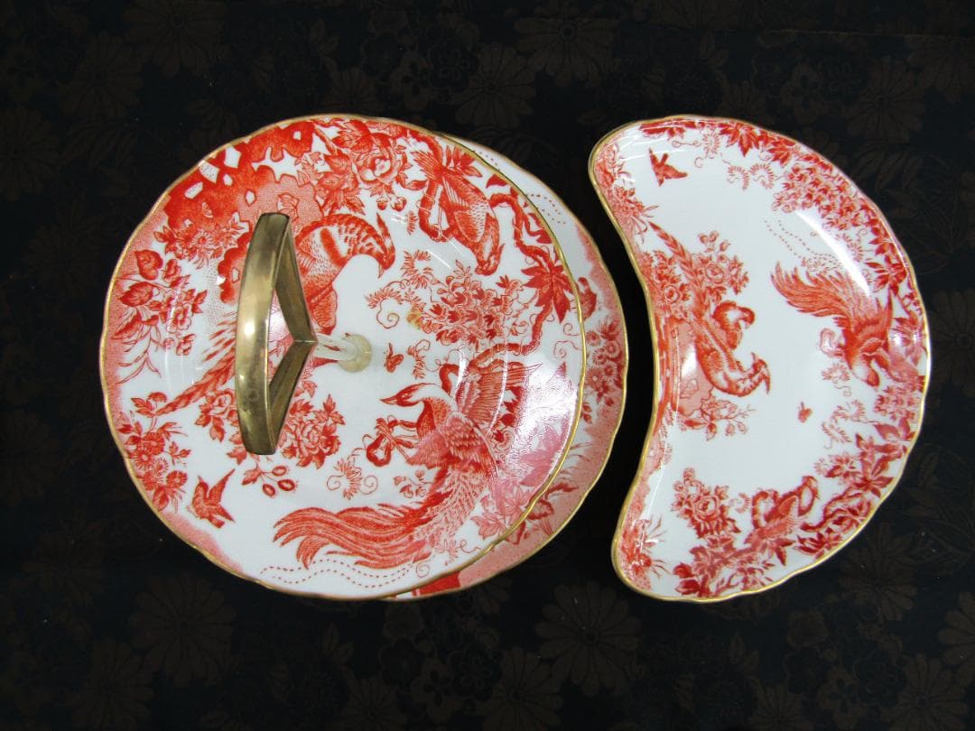 激レア　ロイヤルクラウンダービー　エイビスレッド 2段ケーキスタンド