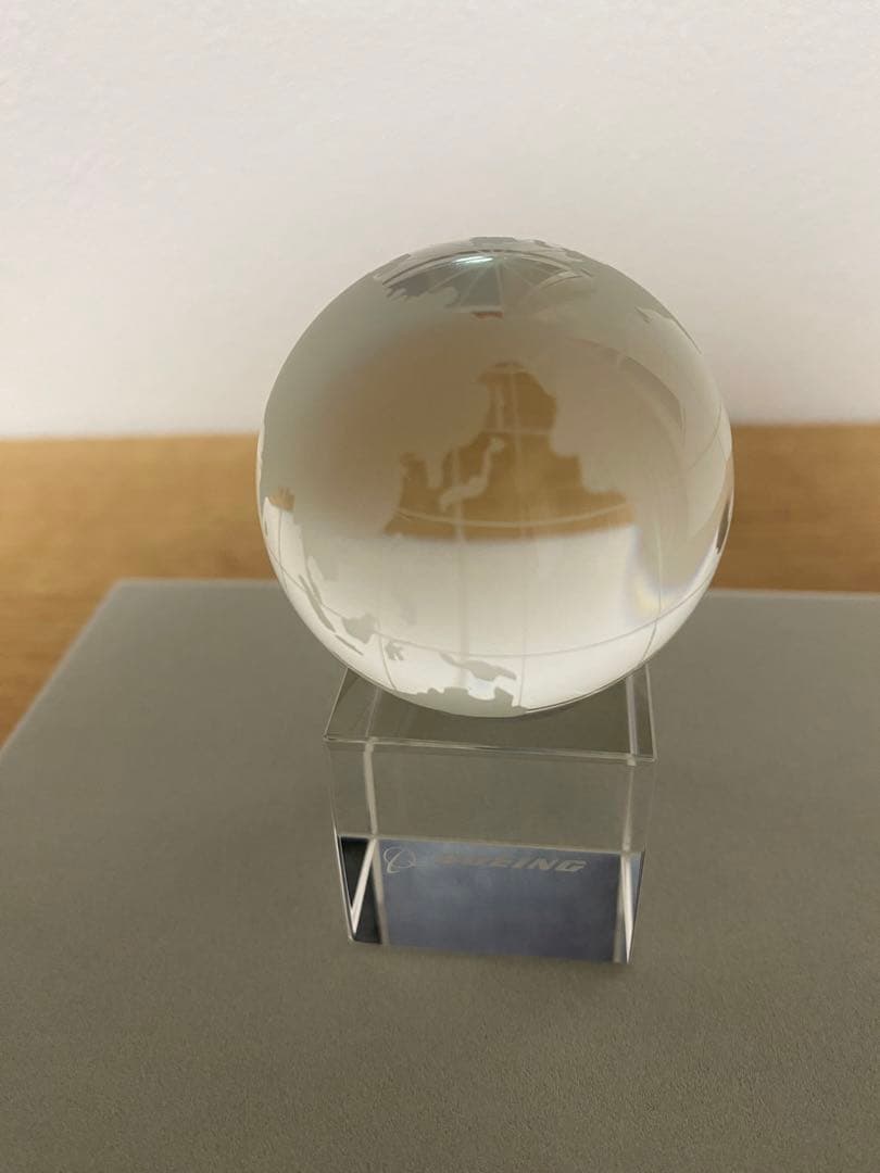 【新品未使用】アメリカ　ボーイング　地球儀　インテリア　ガラス製