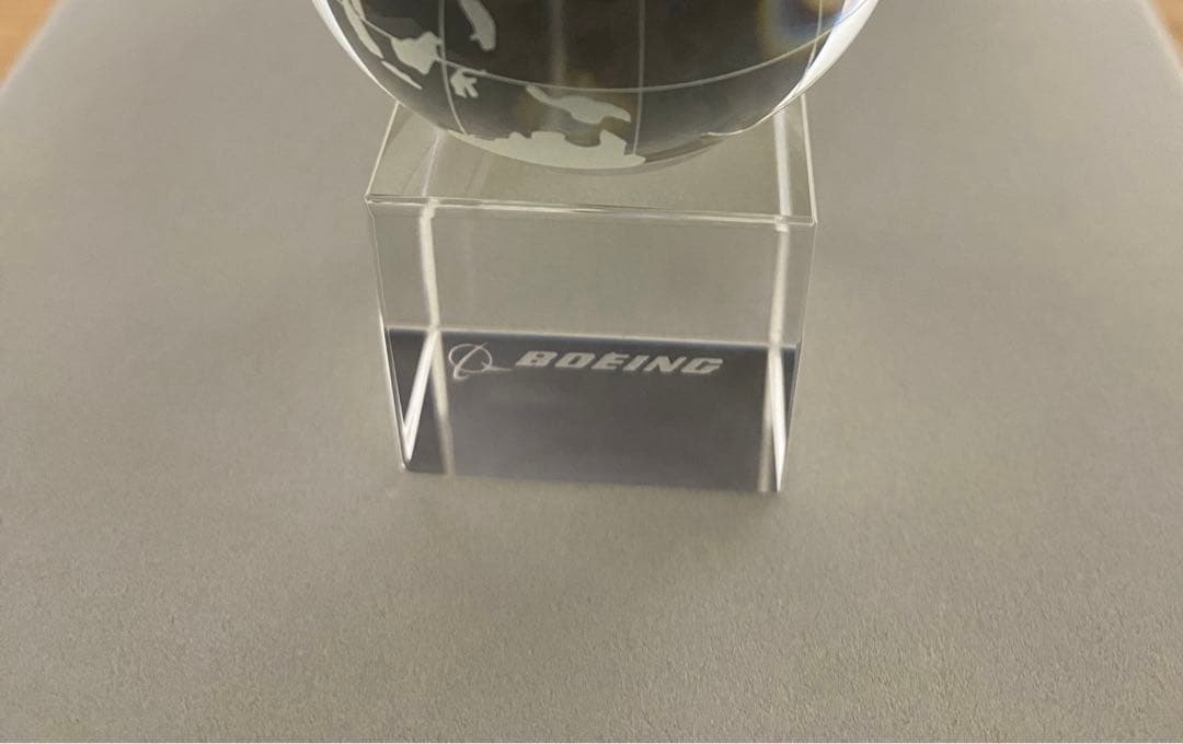 【新品未使用】アメリカ　ボーイング　地球儀　インテリア　ガラス製