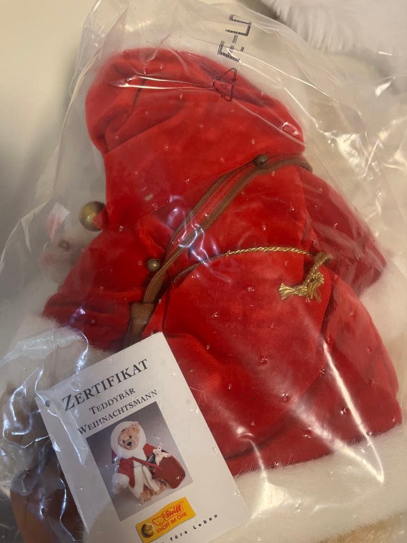 シュタイフ　テディベア サンタ 赤いコスチューム