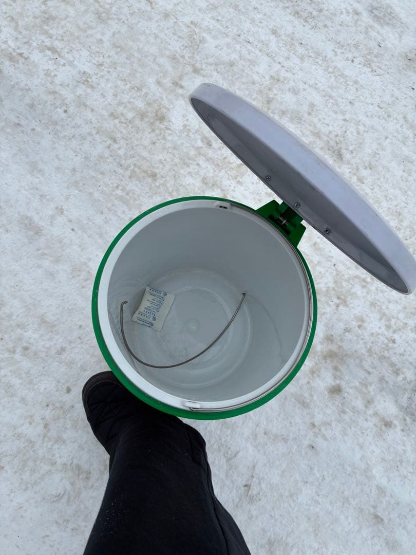 昭和レトロ ペダル式 ゴミ箱 ダストボックス 花柄　レトロポップ