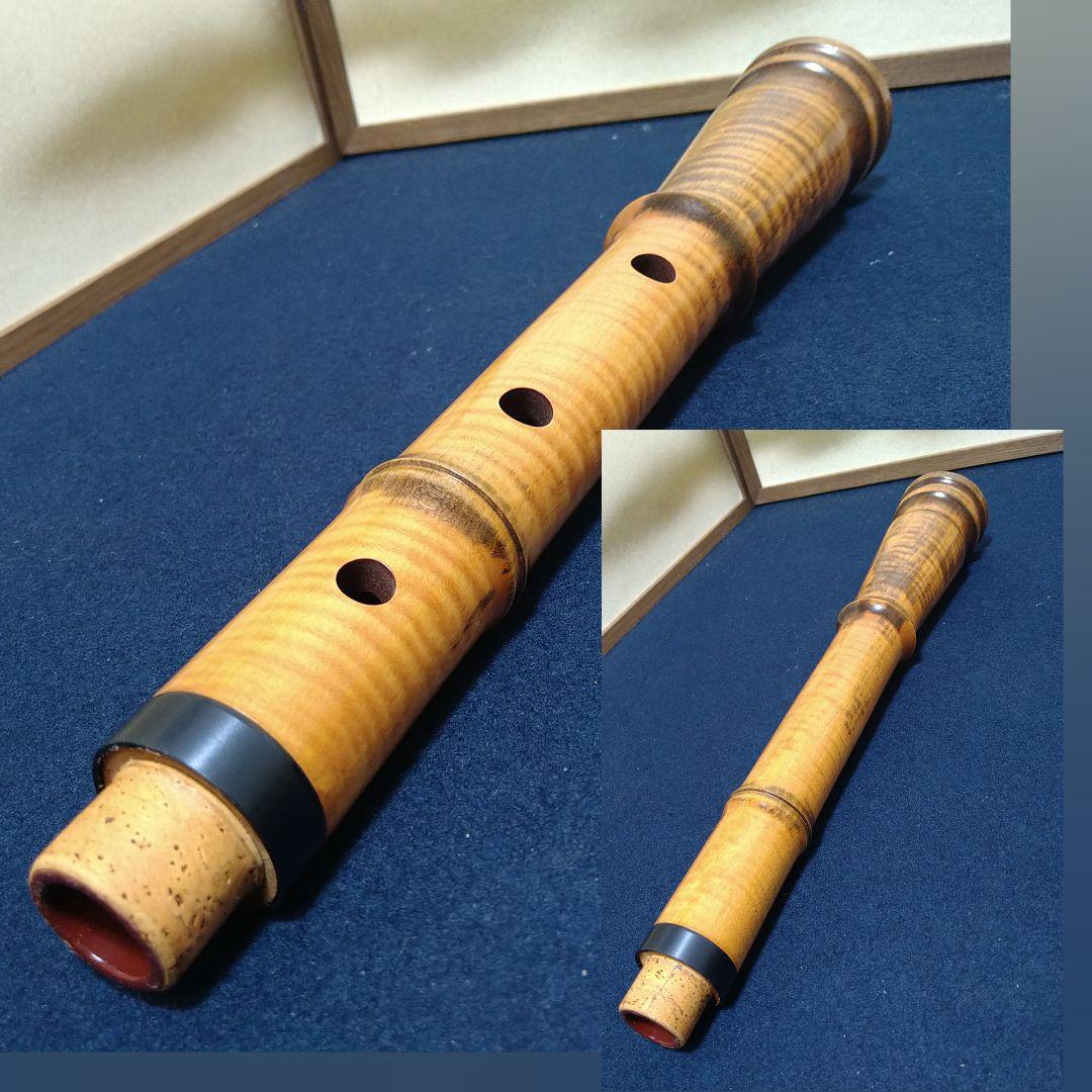 AH57 尺八 完全正律官 二尺三寸官 都山流 胡蝶 歌口カバー ワダ楽器 美品