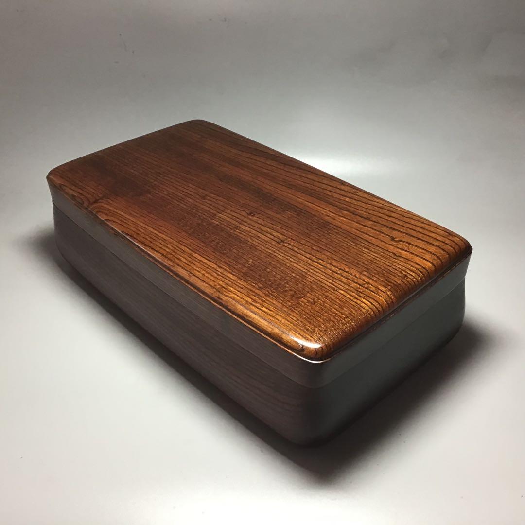 紅神代欅玉杢拭き漆蓋物入選作