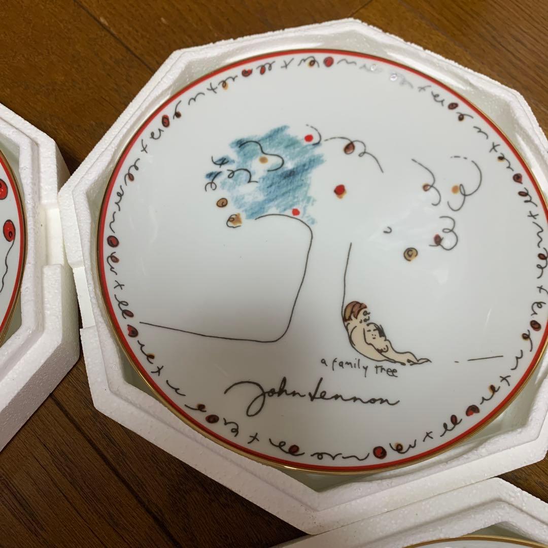 シリアル入限定品　ジョンレノン 絵皿 プレート　4枚セット新品未使用 ①