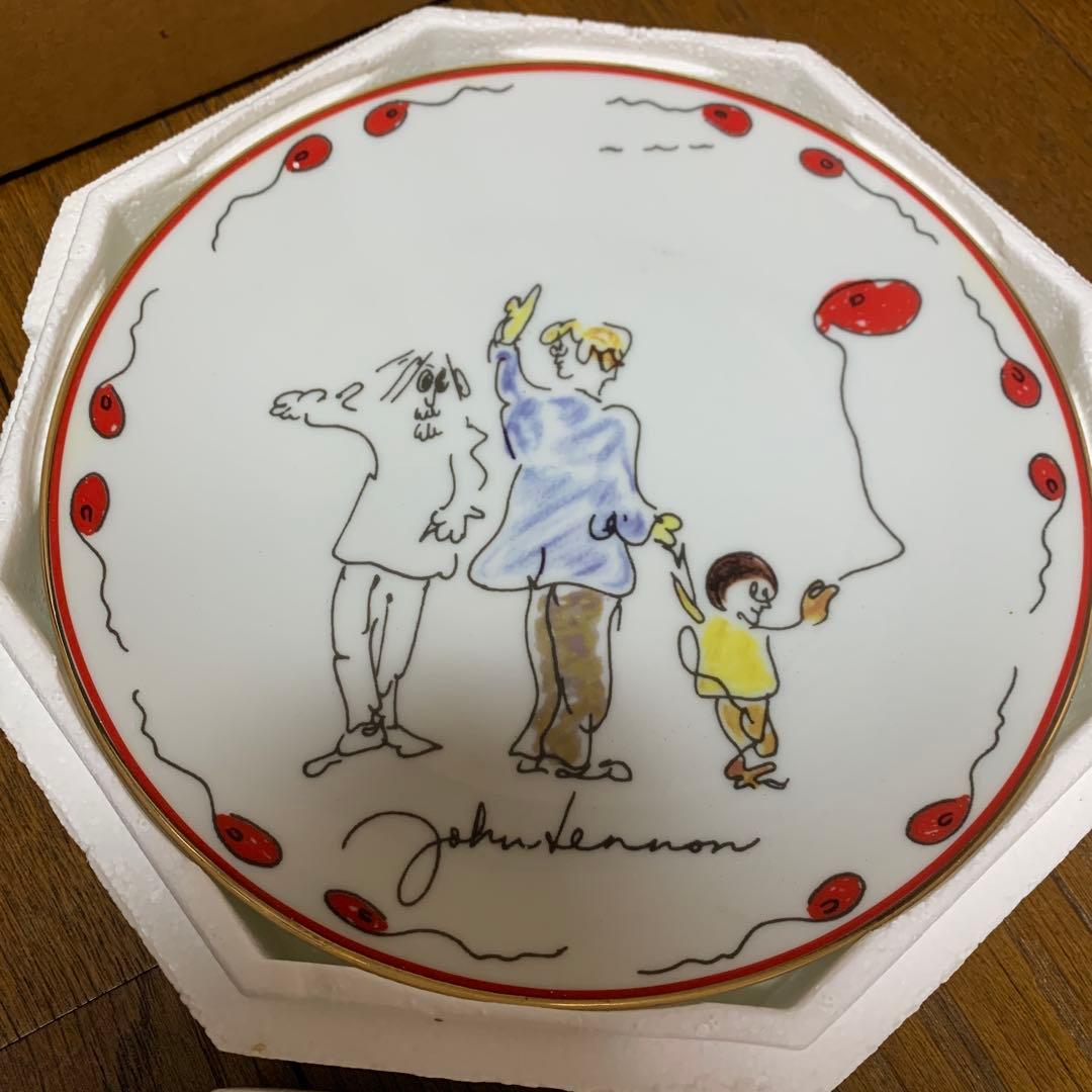 シリアル入限定品　ジョンレノン 絵皿 プレート　4枚セット新品未使用 ①