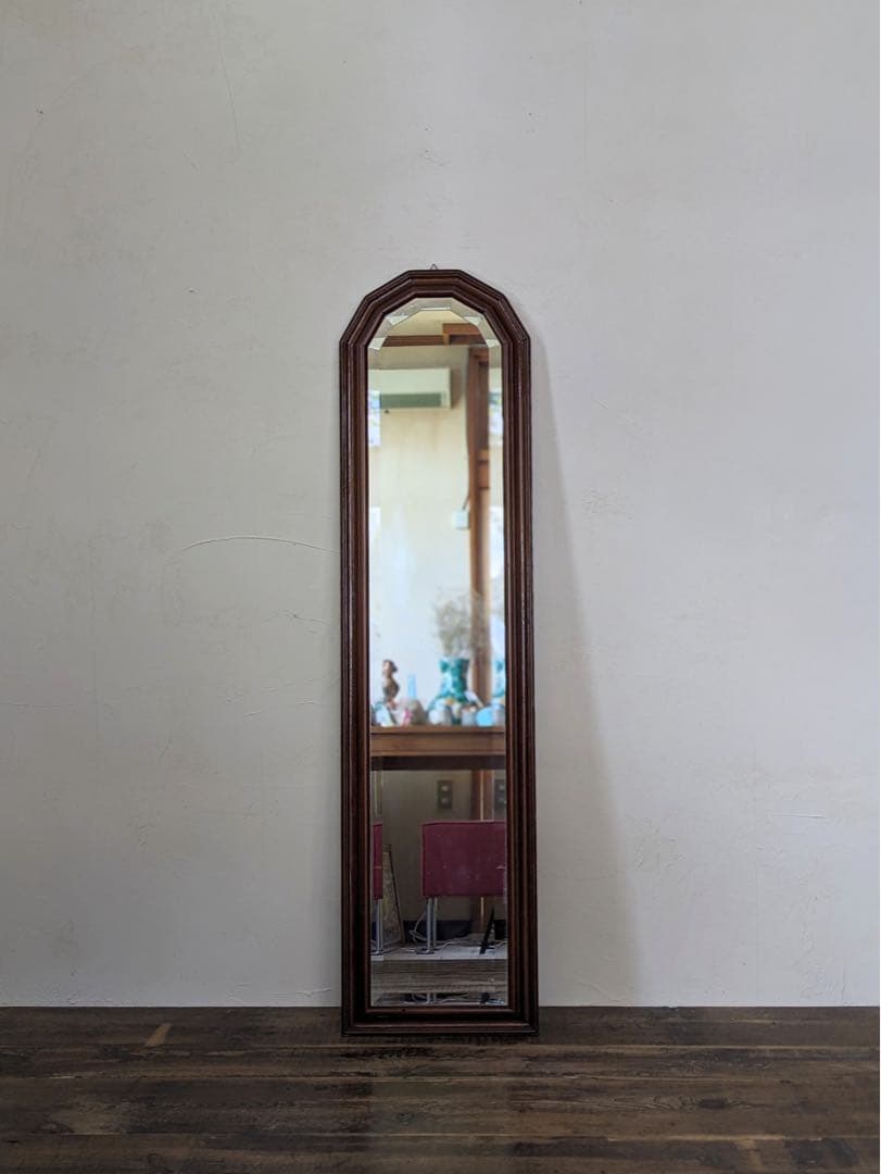 クラシックな木製 全身鏡 アンティーク 姿見