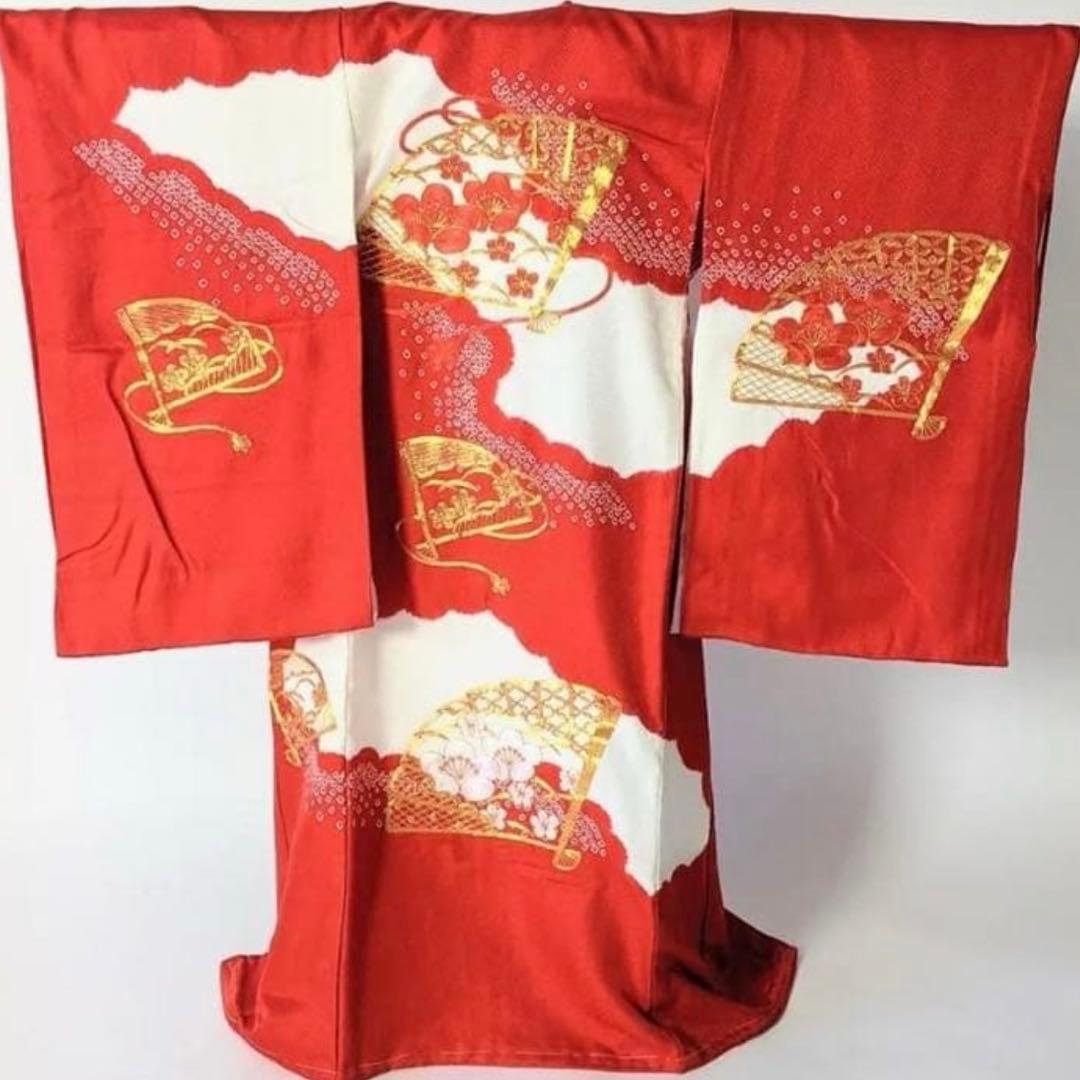 七五三 着物フルセット 正絹　刺繍　赤　被布　3才　女の子