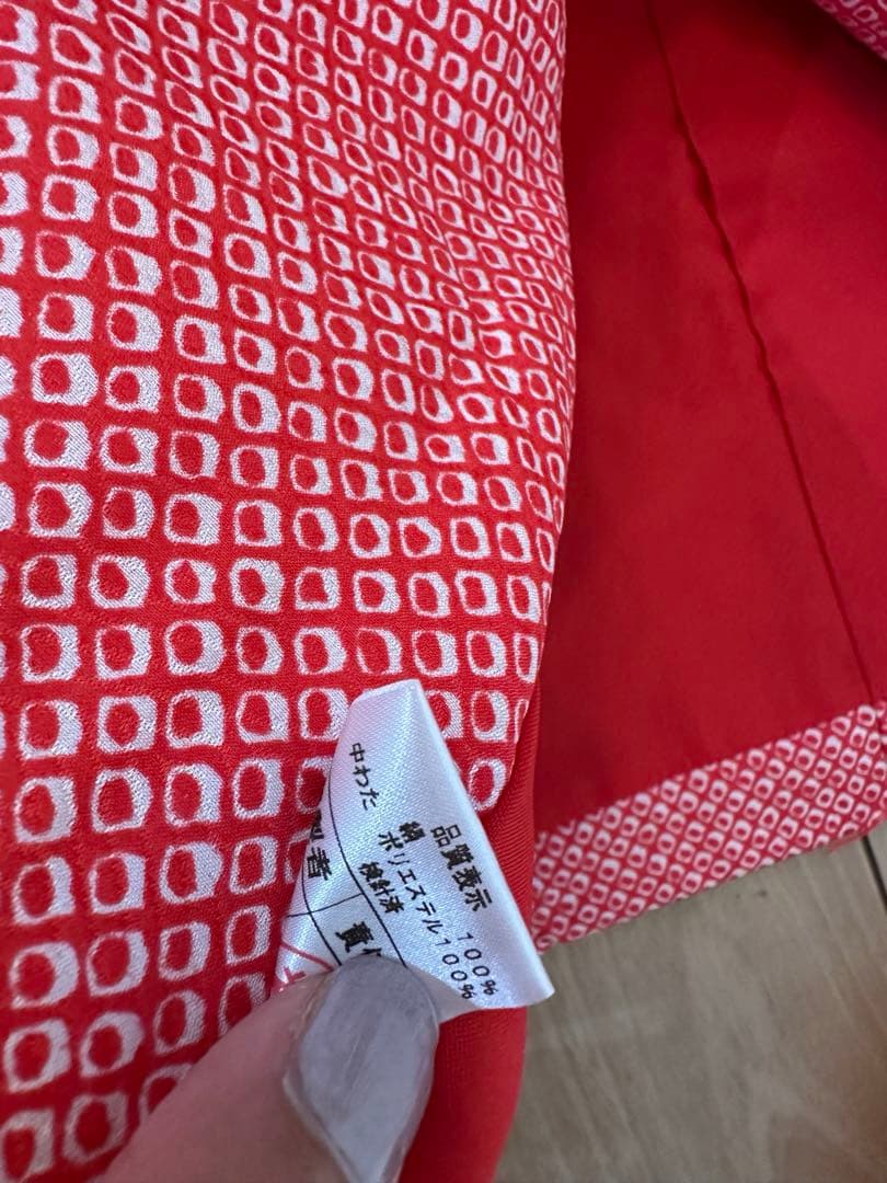 七五三 着物フルセット 正絹　刺繍　赤　被布　3才　女の子