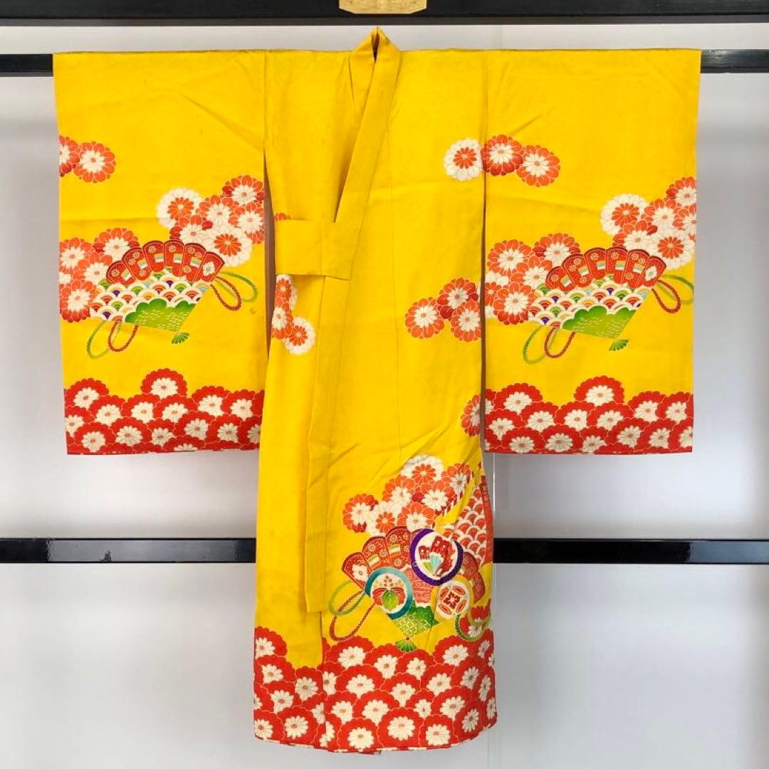 子供着物 七五三 3歳 御所車 花模様 金駒刺繍 CK-7323 CK-7377