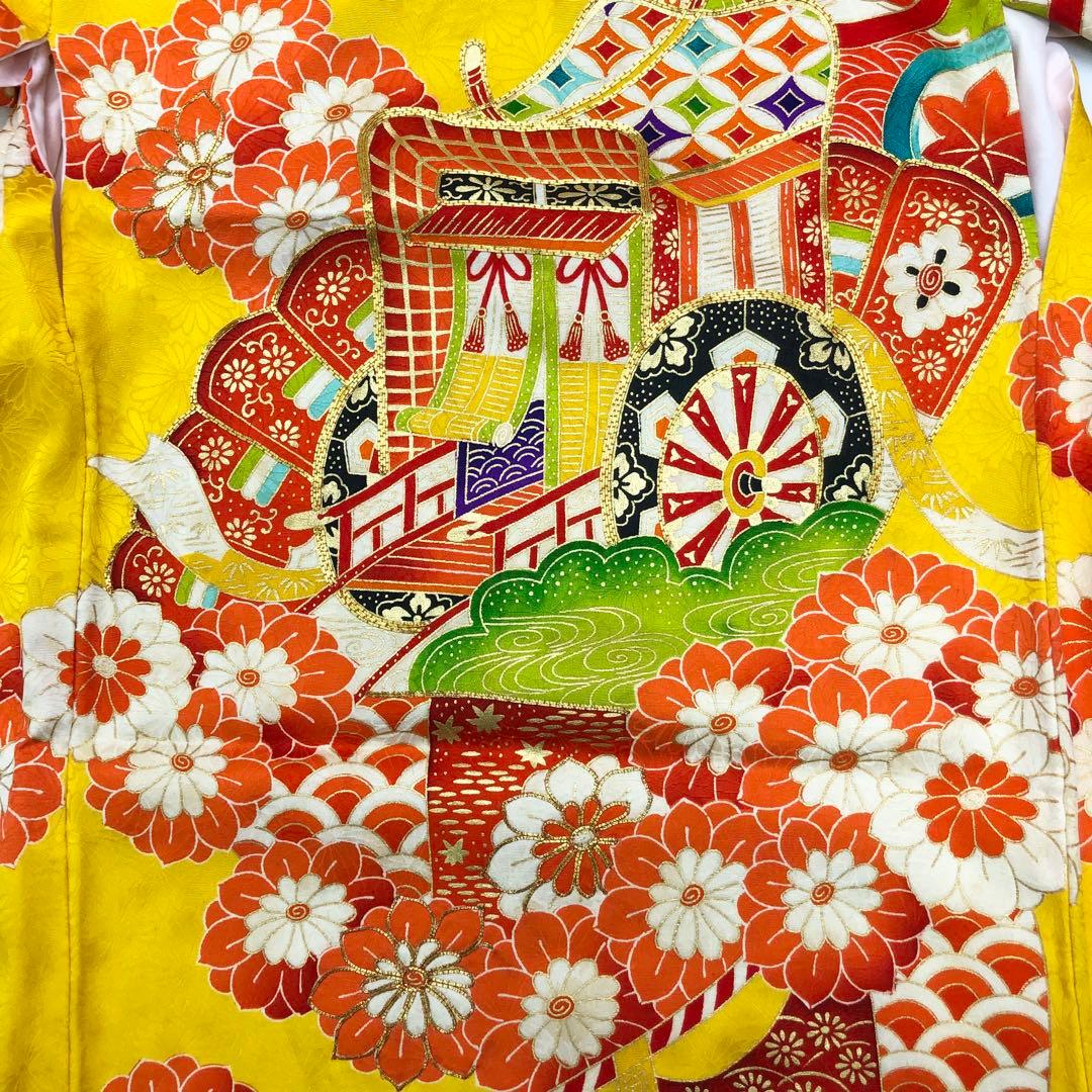子供着物 七五三 3歳 御所車 花模様 金駒刺繍 CK-7323 CK-7377
