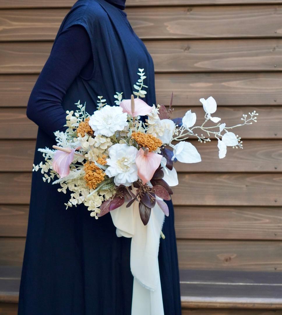 ✿ベージュ系ニュアンスカラーブーケ（造花ブーケ）　未使用品