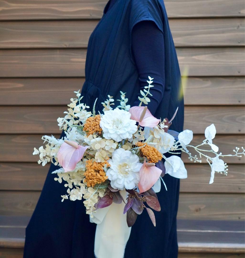 ✿ベージュ系ニュアンスカラーブーケ（造花ブーケ）　未使用品