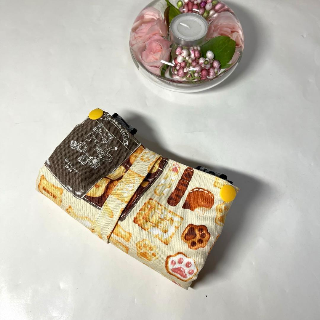 秀　エコバッグ　オリーブ柄&猫のクッキー缶柄　2点 ハンドメイド