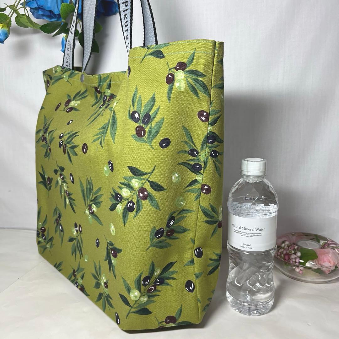 秀　エコバッグ　オリーブ柄&猫のクッキー缶柄　2点 ハンドメイド