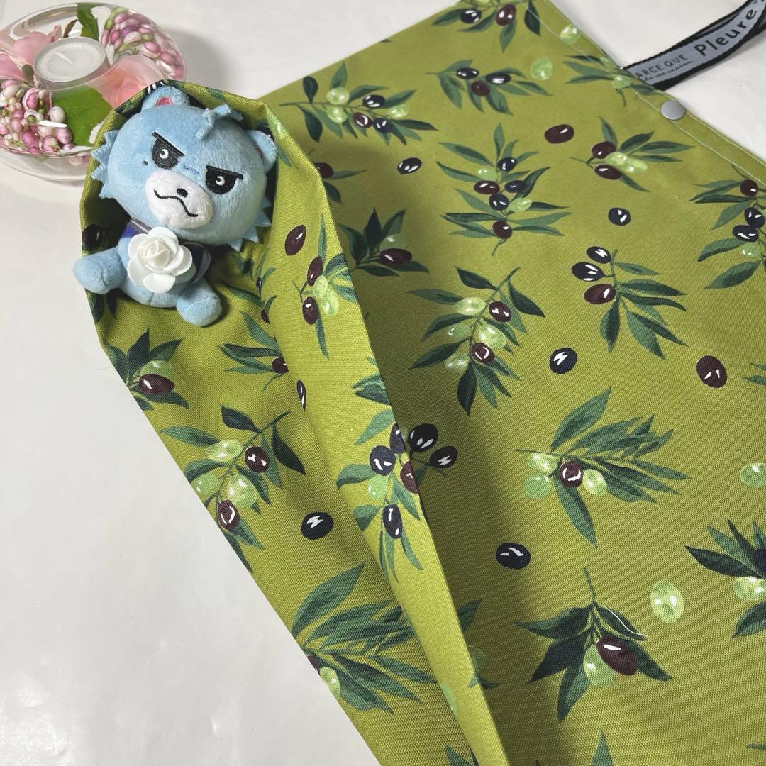 秀　エコバッグ　オリーブ柄&猫のクッキー缶柄　2点 ハンドメイド