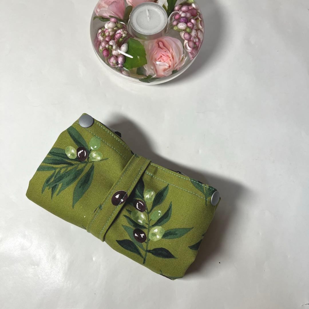 秀　エコバッグ　オリーブ柄&猫のクッキー缶柄　2点 ハンドメイド