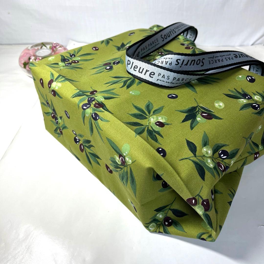 秀　エコバッグ　オリーブ柄&猫のクッキー缶柄　2点 ハンドメイド