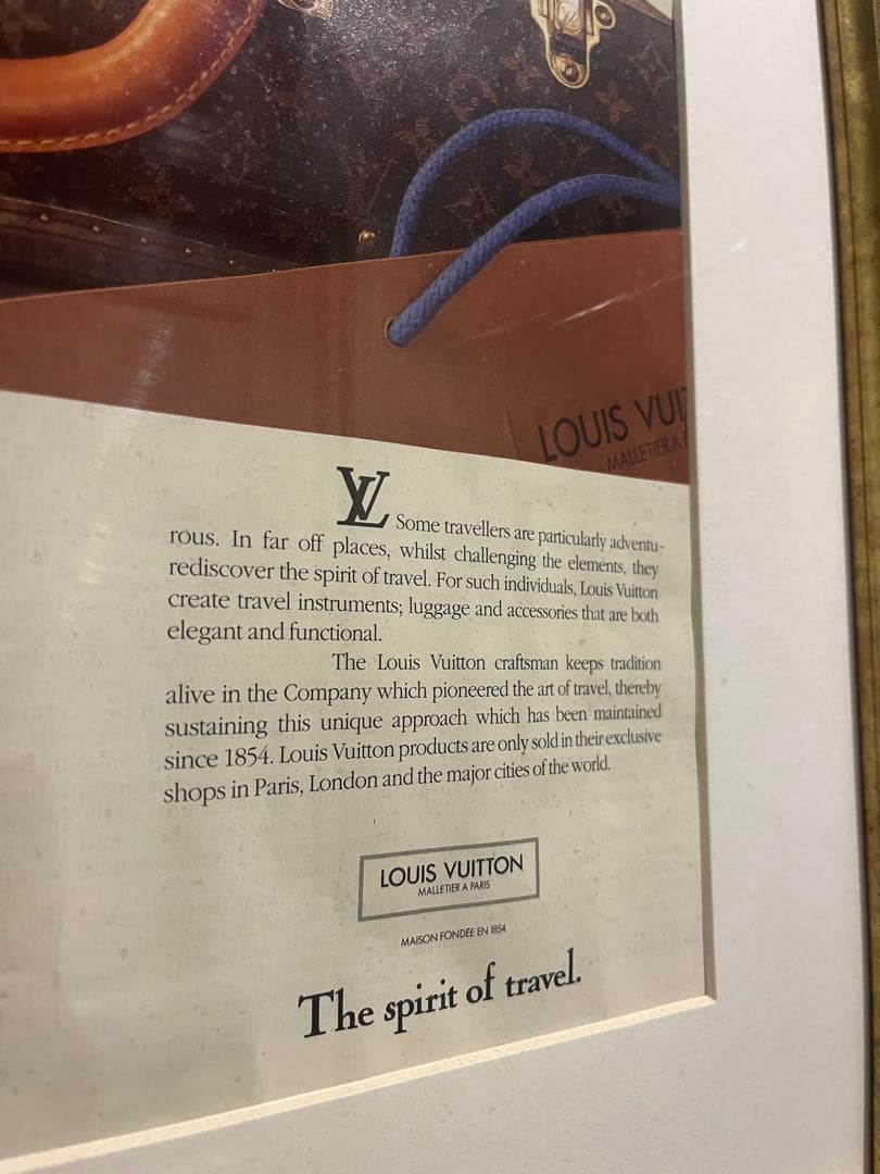 ルイヴィトン　ビンテージ（ヴィンテージ ）アドポスター額縁付