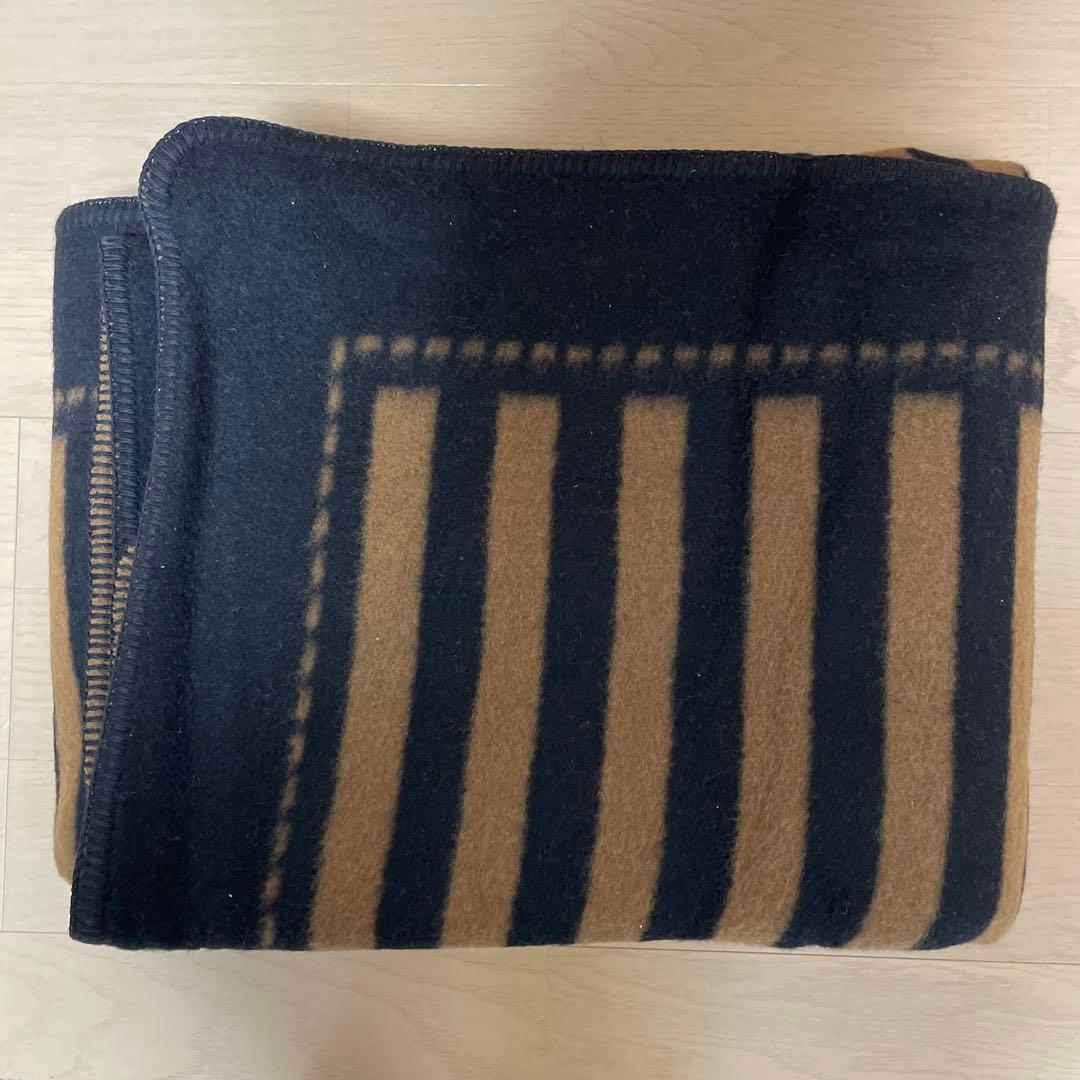 FENDI フェンディ 毛布 ストライプ ブラウン✖️ブラック ウール