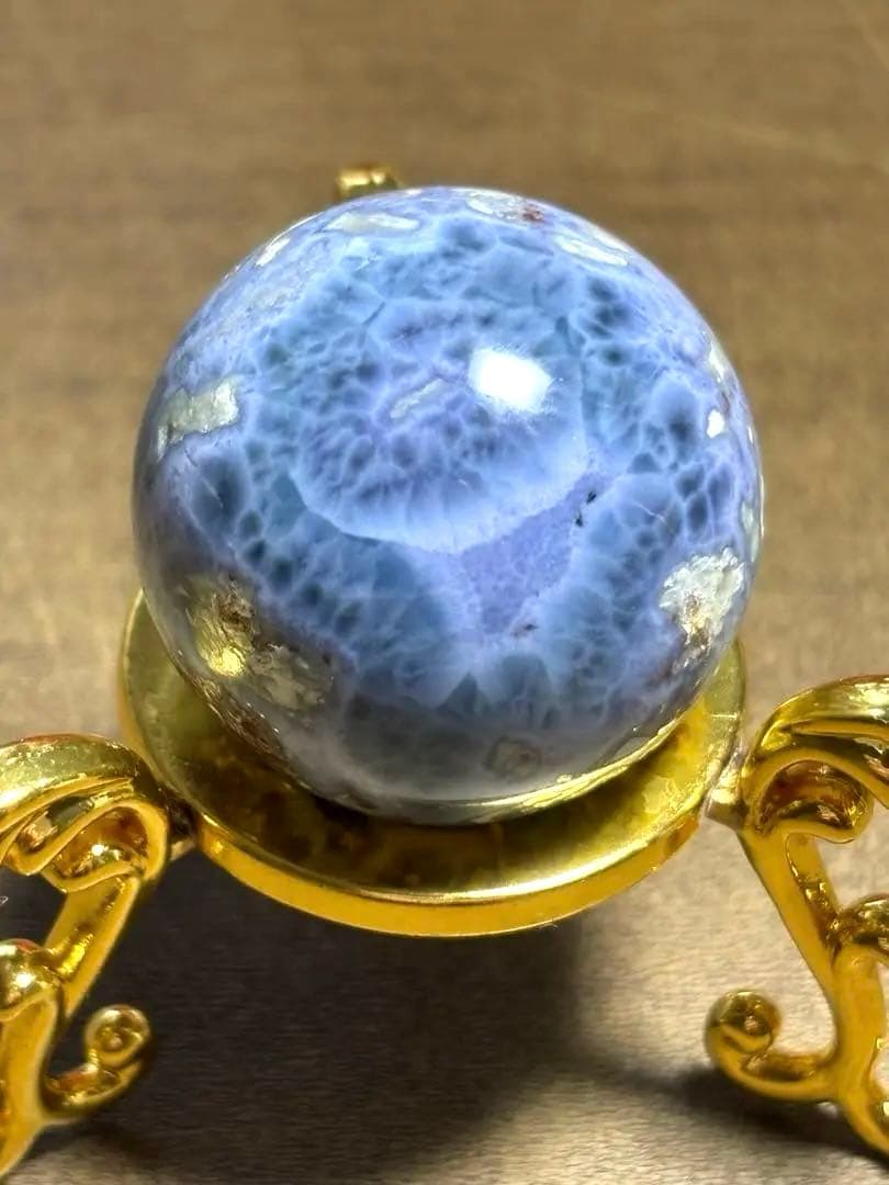 【新入荷】希少　パープルラリマースフィア母岩付き（新品未使用）28.4㎜パープル